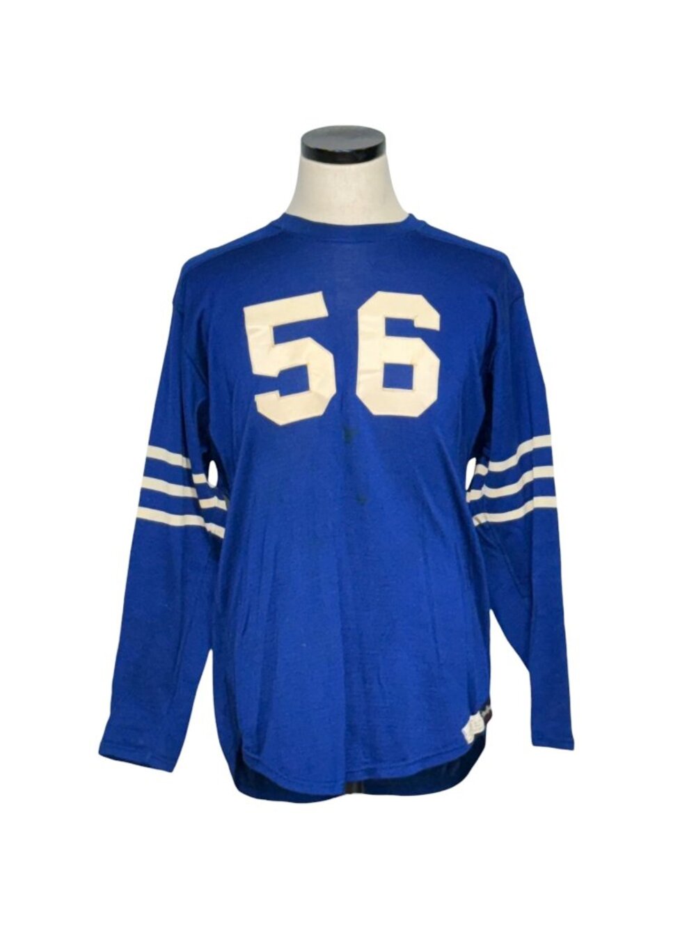 Vintage 1950s MacGregor All Star Game Jersey #56 Blue White Striped Long Sleeve